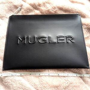 Mugler Luxury Black Wristlet Clutch Makeup Bag